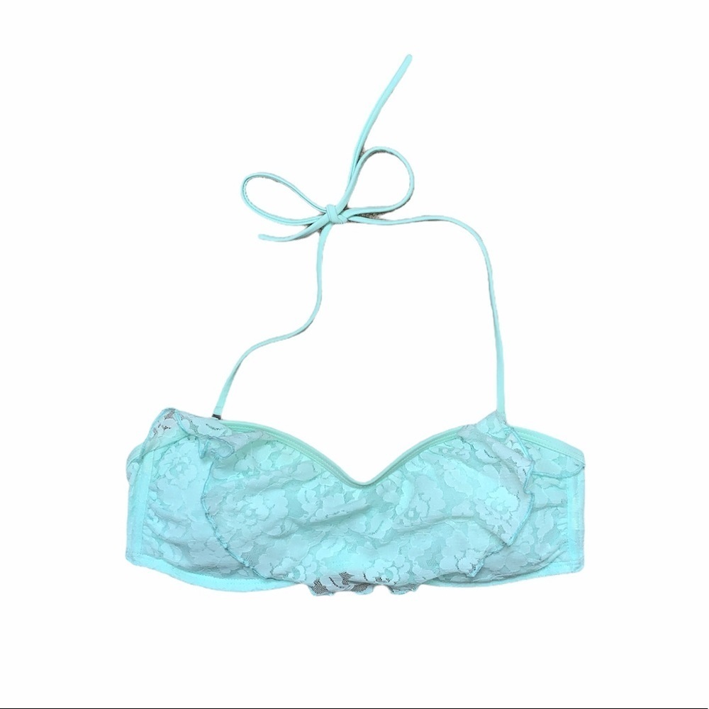 Hollister lacy baby blue tube top swim